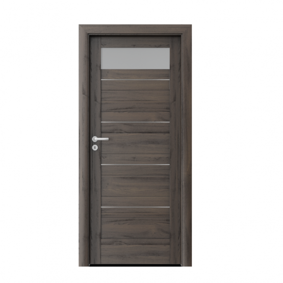 PORTA – drzwi wewnętrzne ramiakowe- KOLEKCJA VERTE HOME C – DĄB CIEMNY – INTARSJE – C1