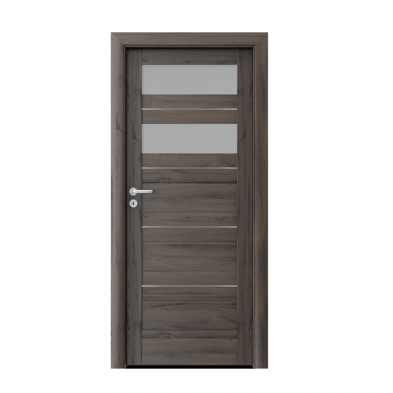 PORTA – drzwi wewnętrzne ramiakowe- KOLEKCJA VERTE HOME C – DĄB CIEMNY – INTARSJE – C2