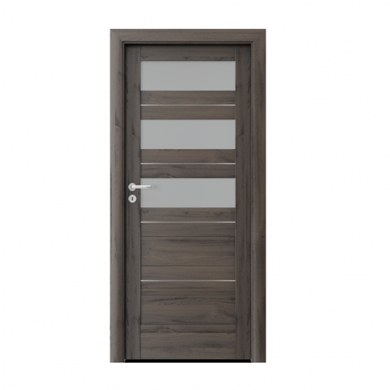 PORTA – drzwi wewnętrzne ramiakowe- KOLEKCJA VERTE HOME C – DĄB CIEMNY – INTARSJE – C3