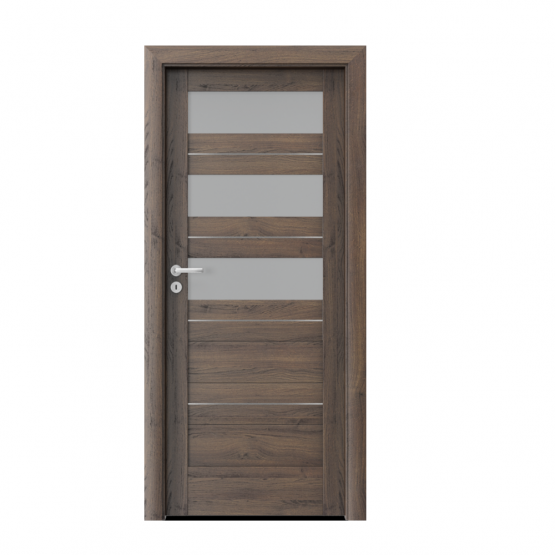 PORTA – drzwi wewnętrzne ramiakowe- KOLEKCJA VERTE HOME C – DĄB SZKARŁATNY – INTARSJE – C3