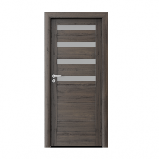 PORTA – drzwi wewnętrzne ramiakowe- KOLEKCJA VERTE HOME D – DĄB CIEMNY – INTARSJE – D4