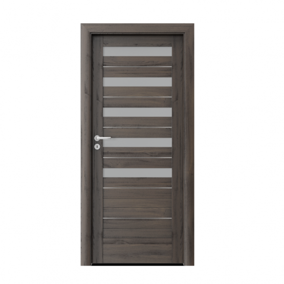 PORTA – drzwi wewnętrzne ramiakowe- KOLEKCJA VERTE HOME D – DĄB CIEMNY – INTARSJE – D5