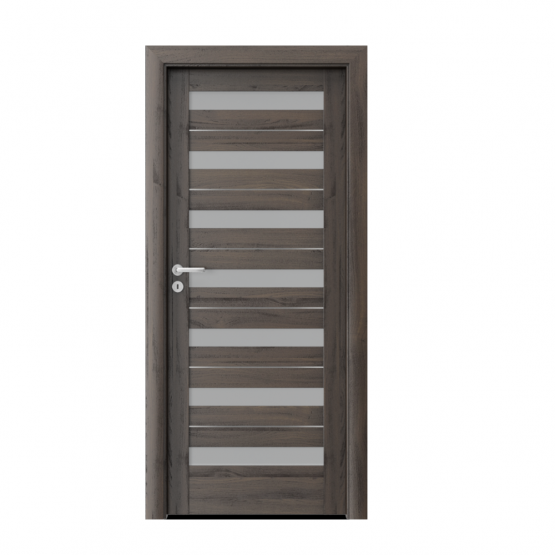 PORTA – drzwi wewnętrzne ramiakowe- KOLEKCJA VERTE HOME D – DĄB CIEMNY – INTARSJE – D7