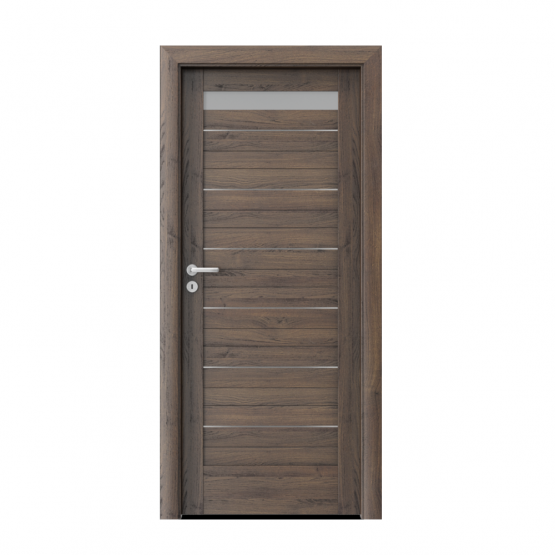 PORTA – drzwi wewnętrzne ramiakowe- KOLEKCJA VERTE HOME D – DĄB SZKARŁATNY – INTARSJE -D1