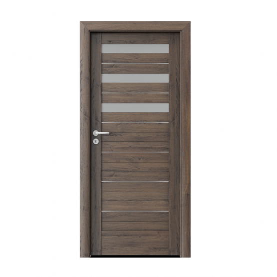 PORTA – drzwi wewnętrzne ramiakowe- KOLEKCJA VERTE HOME D – DĄB SZKARŁATNY – INTARSJE -D3