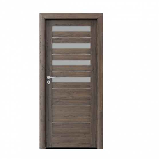 PORTA – drzwi wewnętrzne ramiakowe- KOLEKCJA VERTE HOME D – DĄB SZKARŁATNY – INTARSJE -D4