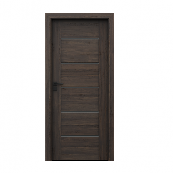 PORTA – drzwi wewnętrzne ramiakowe- KOLEKCJA VERTE PREMIUM E – DĄB CIEMNY – E5