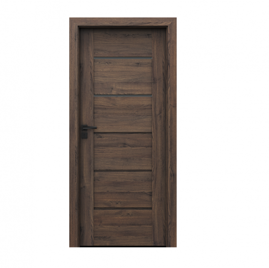 PORTA – drzwi wewnętrzne ramiakowe- KOLEKCJA VERTE PREMIUM E – DĄB SZKARŁATNY – E2