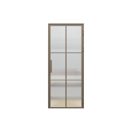 PORTA LOFT STALOWE model 1 szyba ryflowana