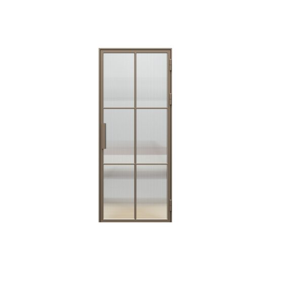 PORTA LOFT STALOWE model 1 szyba ryflowana