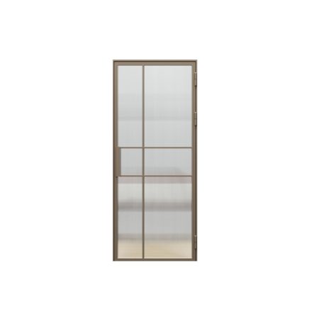 PORTA LOFT STALOWE model 4 szyba ryflowana